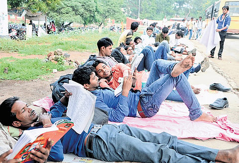 Candidates will have to take whatever train available, arrive at odd hours, and, if they cannot afford lodging, many will be forced to sleep at the station or outside the examination centre