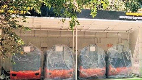 EV battery-swapping kiosks ready for launch at Banaswadi Railway Station.