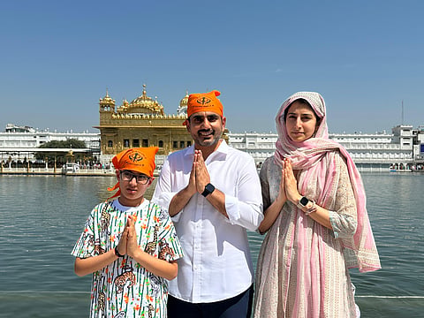 Minister Lokesh was accompanied by his wife, Nara Brahmani, and son, Devansh.
