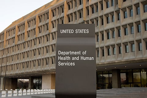The Department of Health and Human Services building is seen in Washington, April 5, 2009.