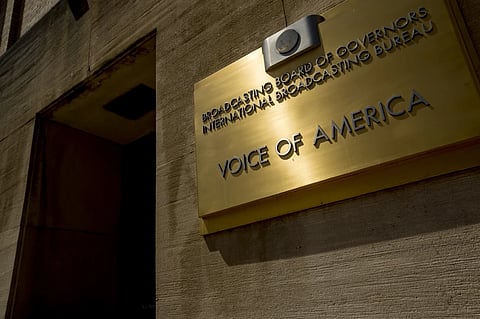 The Voice of America building, Monday, June 15, 2020, in Washington.