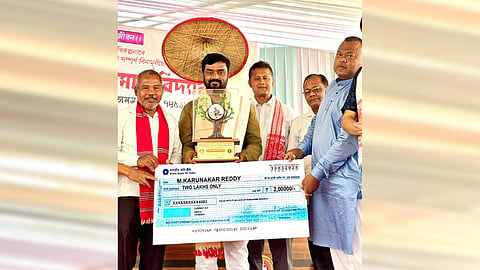 Environmentalist M Karunakar Reddy conferred first ‘Jadav Payeng International Award’.