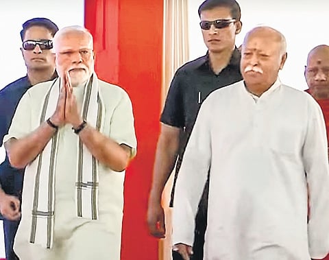 Modi's visit to RSS HQ reinforces symbiotic bond