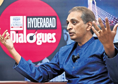 IIT Hyderabad Associate Professor Mohan Raghavan at TNIE Office in Hyderabad.