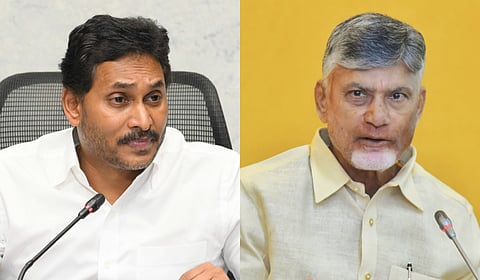 YSRCP president YS Jagan Mohan Reddy (L) and Chief Minister N Chandrababu Naidu.