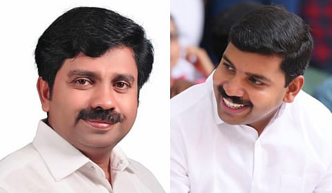 KPCC general secretary Aryadan Shoukath (L); Malappuram DCC president V S Joy