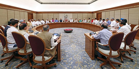 In this photo from June 10, 2024, Prime Minister Narendra Modi chairs the Union Cabinet meeting in New Delhi.