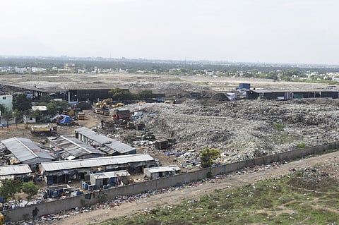 The Coimbatore City Municipal Corporation (CCMC) disposes collected garbage at Vellalore dump yard.