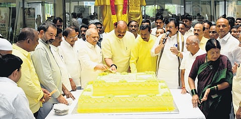 Chief Minister N Chandrababu Naidu’s birthday celebrations at TDP office