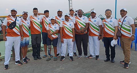 A group of Indian swimmers, including the country’s first amputee swimmer, completed the Palk Strait swim from Thalaimannar in Sri Lanka to Dhanushkodi in India