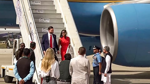 US Vice President J.D. Vance and Second Lady Usha Vance in New Delhi.