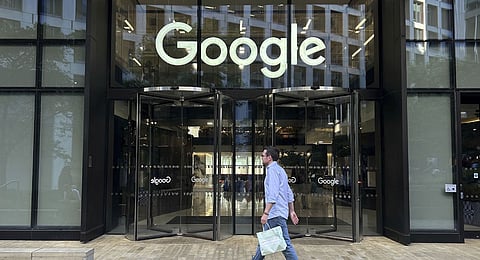 A man walks past Google's offices in London's Kings Cross area, on Aug. 10, 2024.