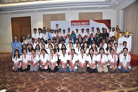 The students who cleared JEE Mains with flying colours (Photo | Special arrangement)