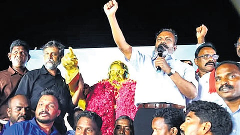 VCK leader Thol Thirumavalavan unveiled Ambedkar statues in Puducherry