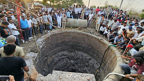 A rescue operation, involving the National Disaster Response Force (NDRF) and personnel of other units underway.
