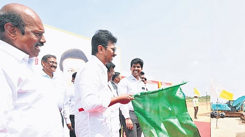 Deputy Chief Minister Udhayanidhi Stalin inaugurating the construction of six-lane, access-controlled highway on Thursday