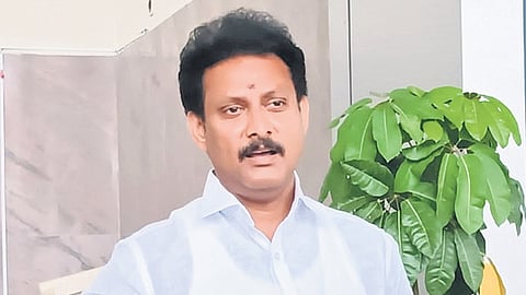 Minister Anbil Mahesh Poyyamozhi addresses media in Tiruchy