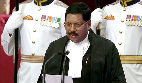 Justice Bhushan Ramkrishna Gavai takes oath as 52nd Chief Justice of India, at Rashtrapati Bhavan in New Delhi.
