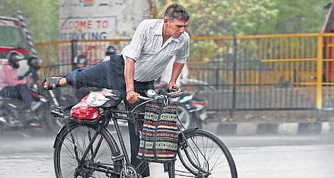 Some parts of the city experienced light to moderate rainfall on Friday.