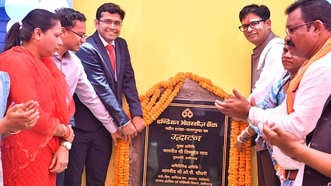 O P Choudhary, state finance minister, got his account opened in the bank along with other local residents.
