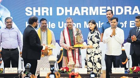 Union Education Minister Dharmendra Pradhan at the event in Sambalpur
