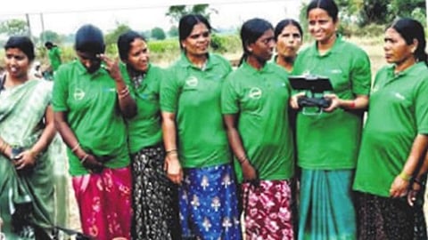 The district administration had trained these women under the Central government’s ‘Namo Drone Didi’ scheme.