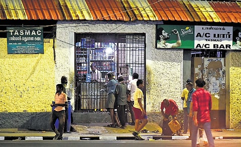 Shots of Tasmac wineshop