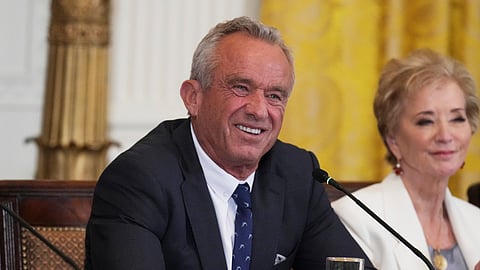 Health and Human Services Secretary Robert F. Kennedy Jr attends a Make America Healthy Again (MAHA) Commission Event in the White House, Thursday, May 22, 2025, in Washington.