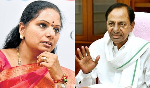 BRS MLC K Kavitha and party supremo KC Rao