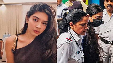 Social media influencer Sharmistha Panoli, who was arrested by the Kolkata Police for making alleged communal comments in a video, is being produced at a court, in Kokata, Saturday, May 31, 2025.