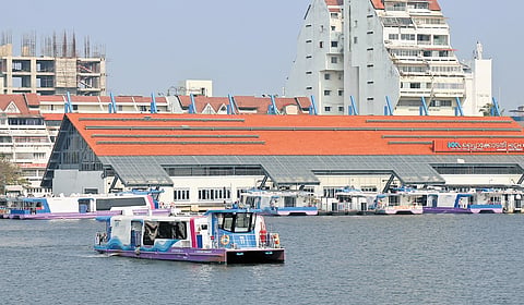 The High Court boat terminal building in Kochi which is designed to install
solar panels