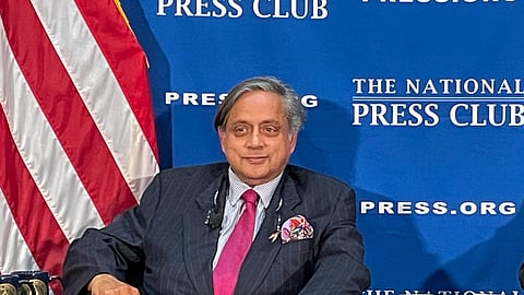 Congress leader Shashi Tharoor during an interaction with journalists, at the National Press Club in Washington DC, USA, Wednesday, June 4, 2025.