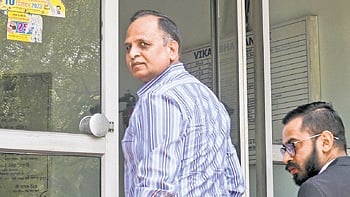 AAP leader and former Delhi minister Satyendar Jain appears before the ACB on Friday.