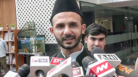 Samajwadi Party leader and Sambhal MP Zia-Ur Rehman Barq speaks to the media in Lucknow.