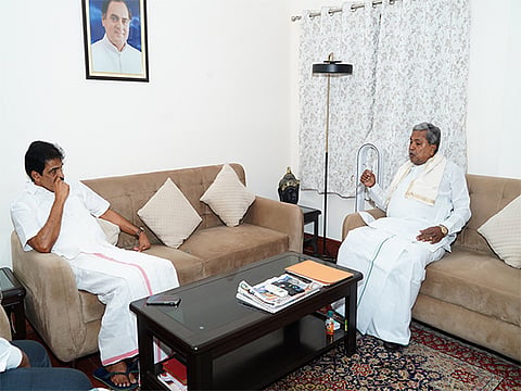 Siddaramaiah with AICC General Secretary KC Venugopal.