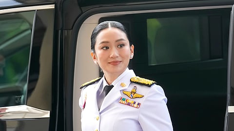 Thailand’s suspended Prime Minister Paetongtarn Shinawatra arrives at Government House as she takes the oath of office as Minister of Culture in Bangkok, Thailand, Thursday, July 3, 2025.