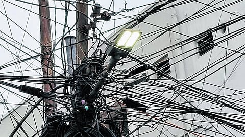 A streetlight left switched on even during daylight in Miyapur
