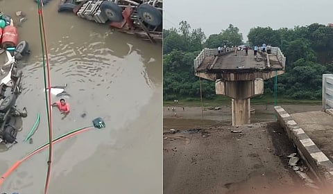 Woman pleads for help to save her family as four vehicles plunge into Mahi River.