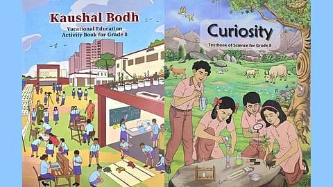 'Curiosity' (Science), 'Kaushal Bodh' (vocational education) books.
