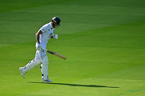 England's captain Ben Stokes walks to the crease on the opening day of the third cricket test match between England and India at Lord's cricket ground in London, on July 10, 2025.