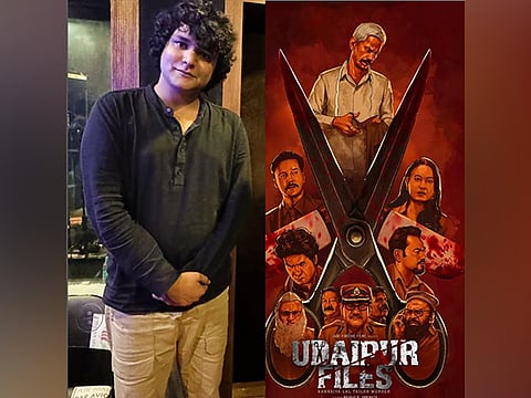 Director Bharat Shrinate and 'Udaipur Files' poster