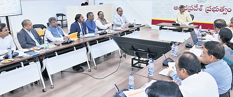 CM Chandrababu Naidu held a review meeting with GST officials on Friday