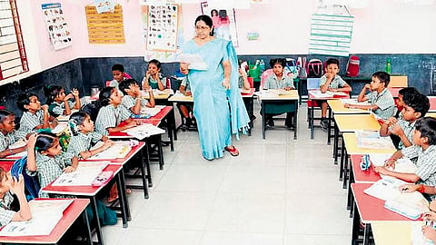New seating arrangement at a government school in Chennai