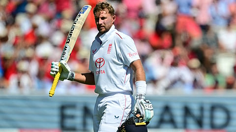Joe Root after hitting his century in the third test match against India at the Lord's cricket ground.
