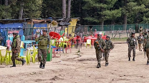 A key witness told the central agency team that he was confronted by three terrorists at the Baisaran meadow moments after they had committed the massacre.