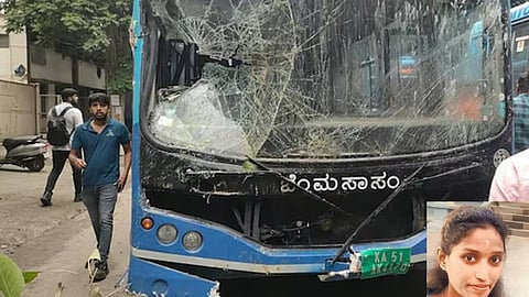 Bengaluru Metropolitan Transport Corporation (BMTC) bus veered off the road and rammed into a roadside eatery near Peenya