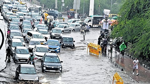 Heavy rain causes waterlogging, traffic congestions in Delhi last week.