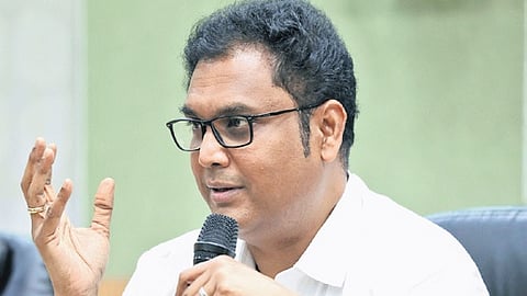 TRB Rajaa at the press conference on Friday
