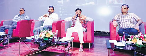 Minister for Electronics and IT Mukesh Mahaling speaking at the I-GFTCH soft launch event in Bhubaneswar on Thursday.