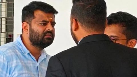 Former MP and suspended JD(S) leader Prajwal Revanna at the court premises in Bengaluru, Friday, Aug. 1, 2025.